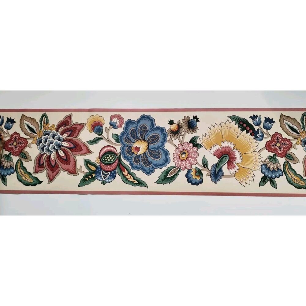 Williston Gardens Pre-pasted Decorative Wall Border - Floral Rose Color - 5 yds